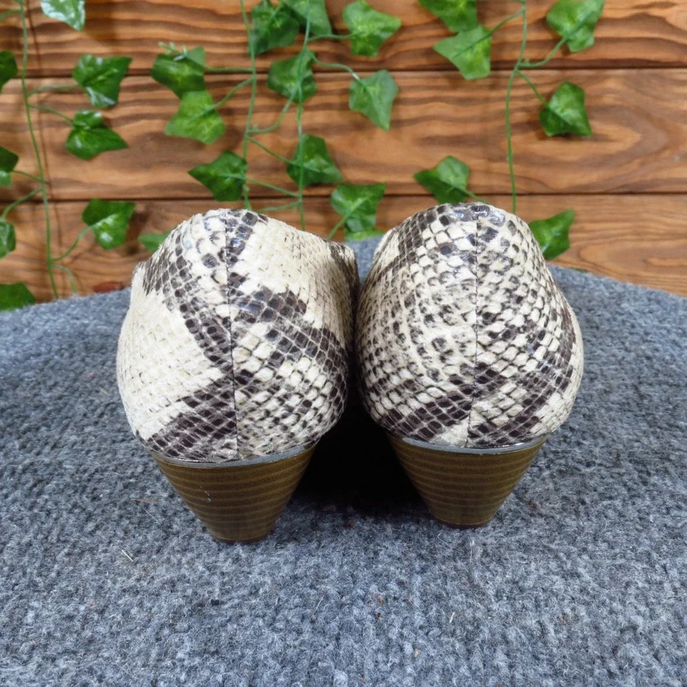 Alfani Cammi Womens Peep Toe Wedge Size 8M Work Snakeskin Print Faux Leather